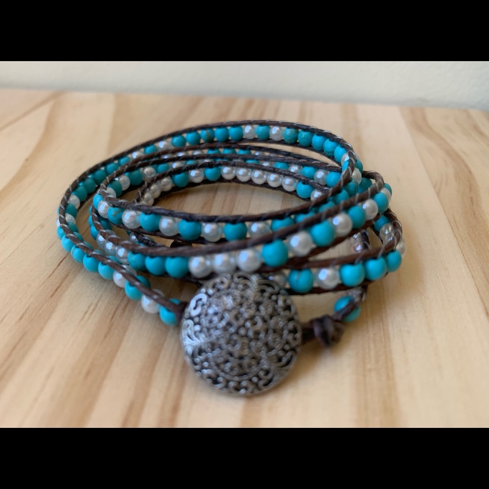 Pearly Turquoise Wrap Bracelet